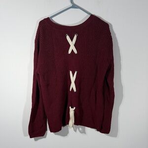 Harper Deep Red Crew Neck Sweater